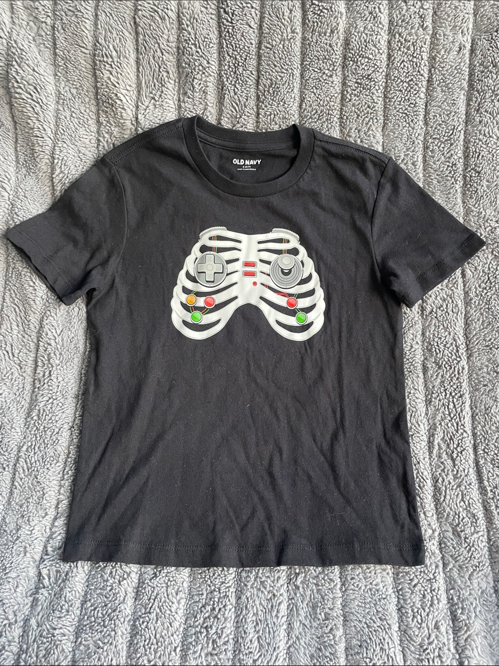 Old Navy Black Short Sleeve Tee with Game Controller Halloween Graphic